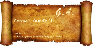 Gansel Aurél névjegykártya